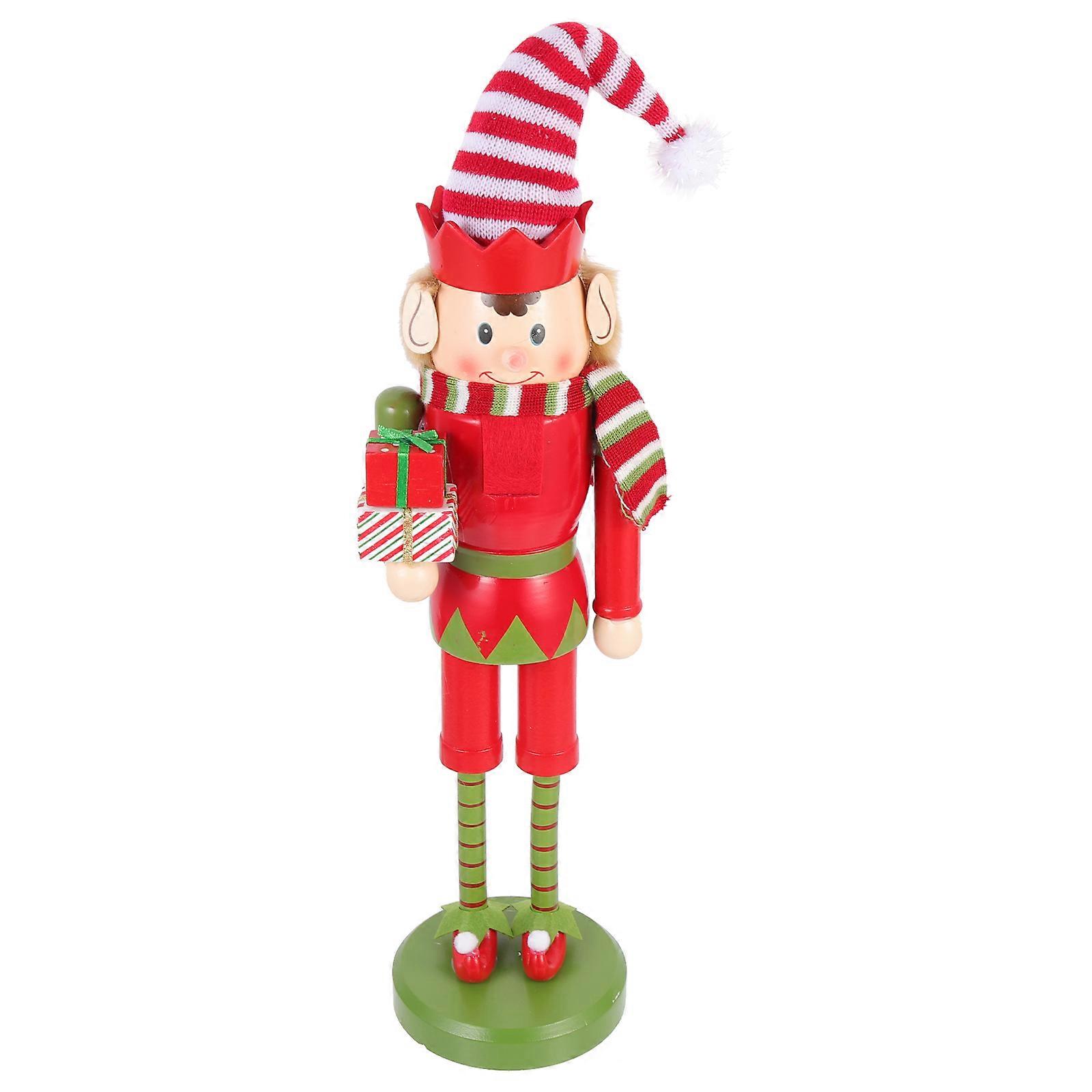 Wood Nutcracker Ornament for Decor Desktop Xmas Nutcracker Puppet