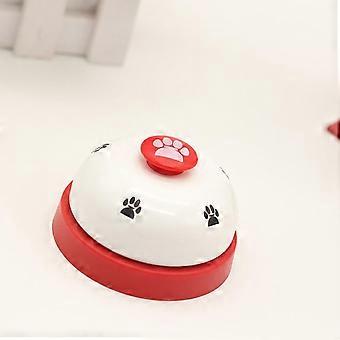 Interactive Dog Dinner Training Bells, Red and White Steel