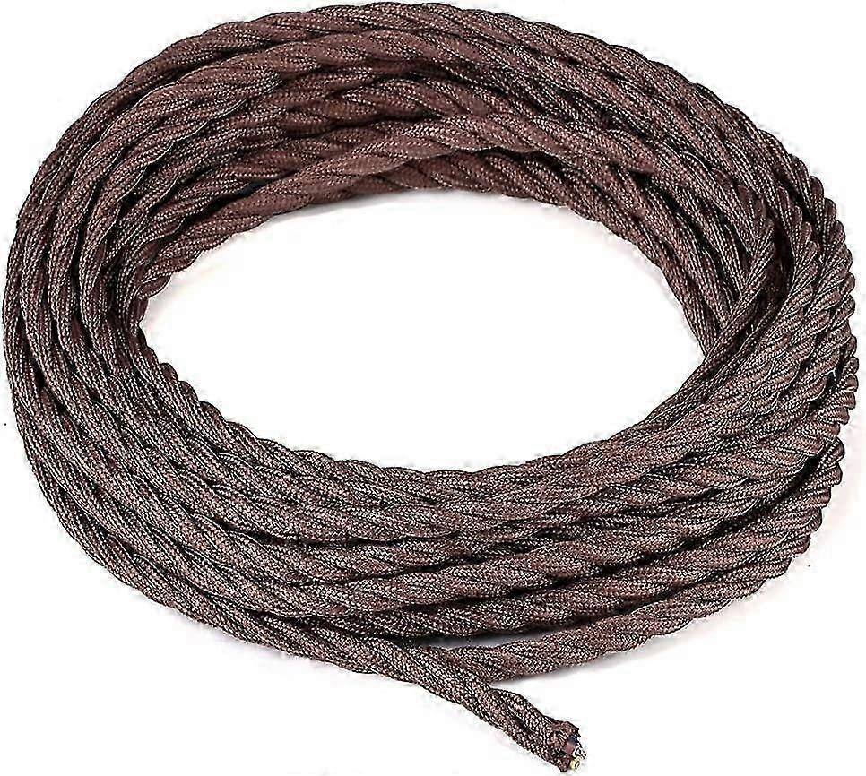10m Brown Twisted 3-Core Fabric Cable