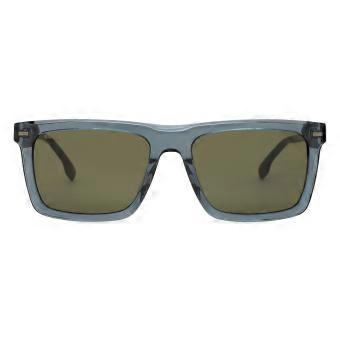 BOSS 1765/G/S, asiatischer Schnitt, PJP/IR, randumrandete, transparente, dunkelblaue, rechteckige Sonnenbrille für Herren, UV38 Original.