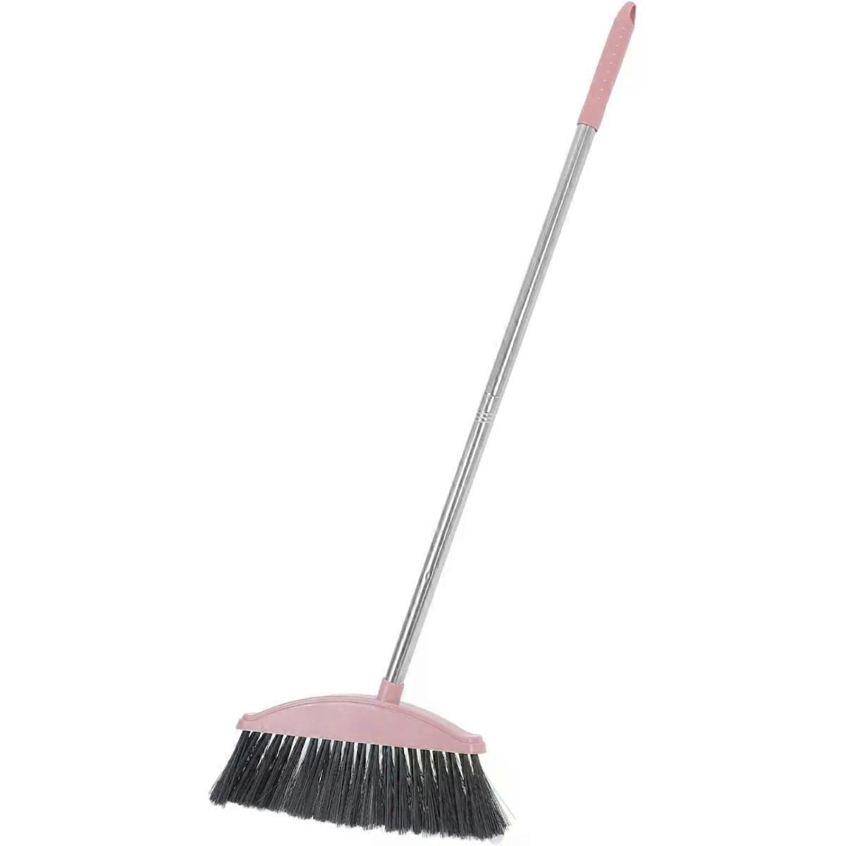 Broom Soft Sweeping Brush Long Handle Pink Angle Sweeper