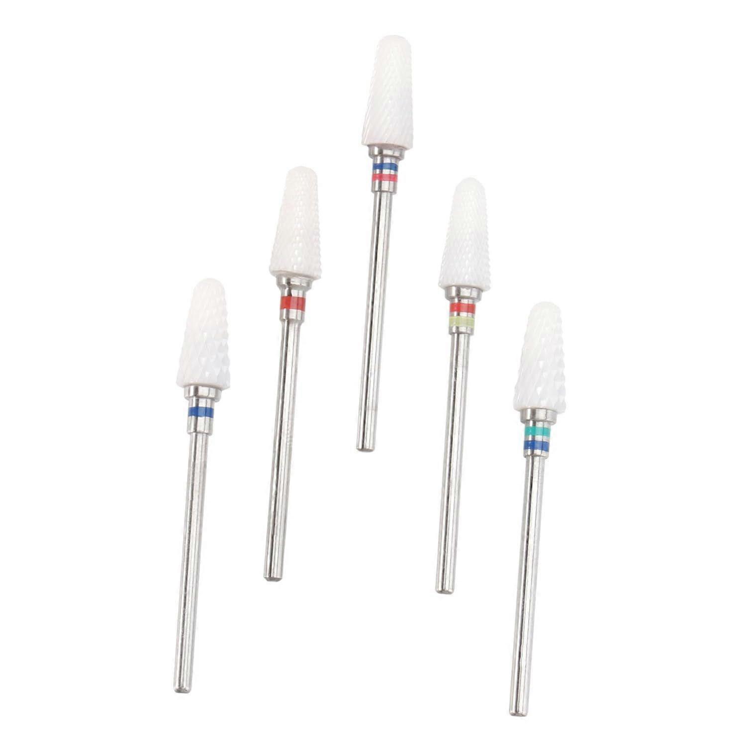 5pcs Ceramic Nail Drill Bits Set for Toe Nails Acrylic Nails