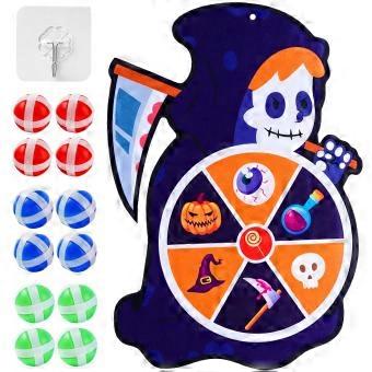 Halloween-dartbord, dartbordspel voor binnen en buiten, 12 kleverige ballen