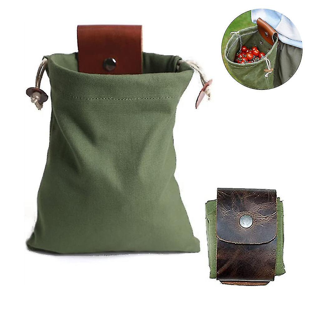 Canvas Foraging Pouch, Garden Fruit Picking Bag,mushroom Foraging Bag For Hiking, Camping, Hunting, Beach-combing Collapsible Easy To Carry About The