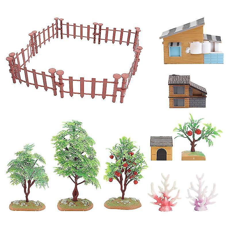 12.5X9cm Random Color Scale Model Kits 1 Set Simulation Adornment House Model Tree Model Kids Toy Mo