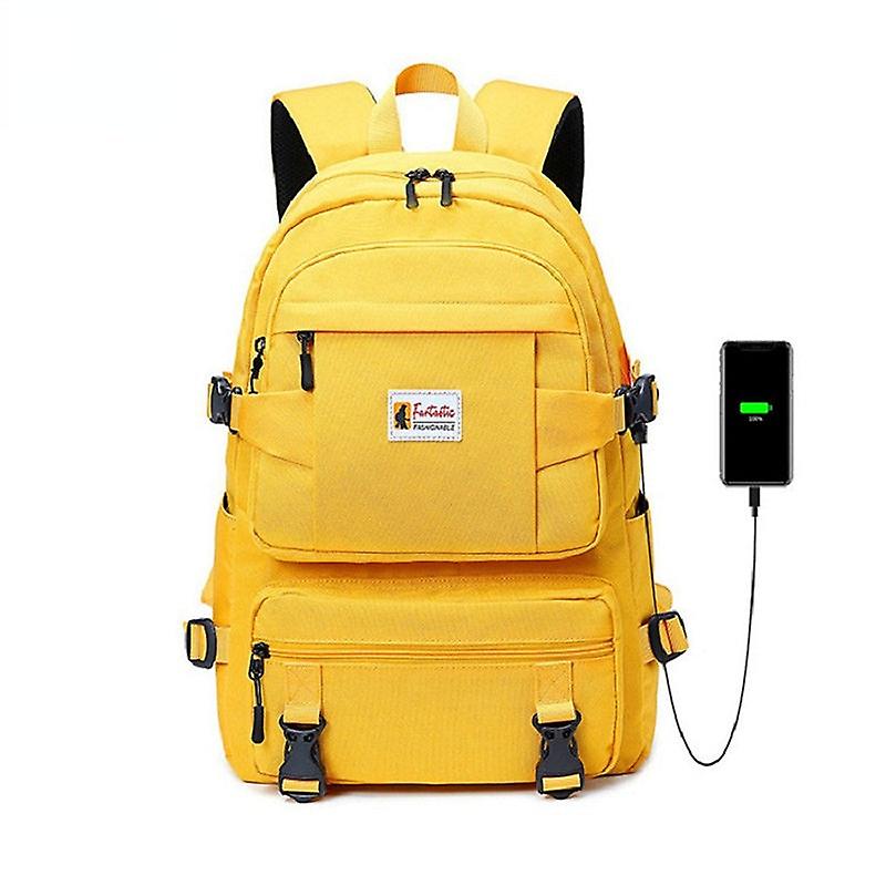 waterproof backpack yellow colour school bag