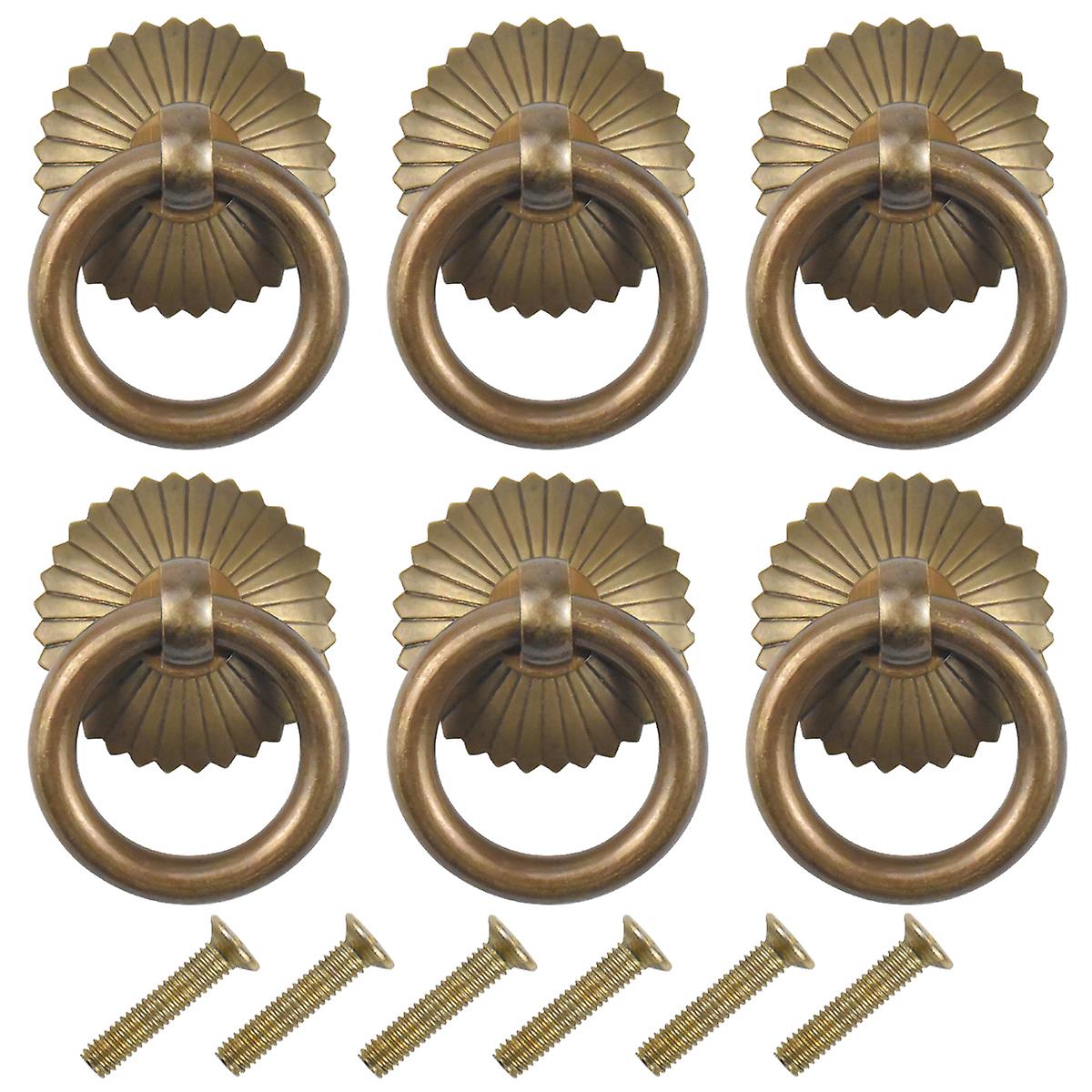 6pack Kitchen Cupboard Handles Door Knobs Antique Drawer Ring Pull