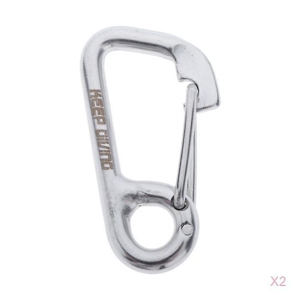 2pcs Stainless Steel Snap Spring Buckle Hook BCD Finger Spool Dive Clips