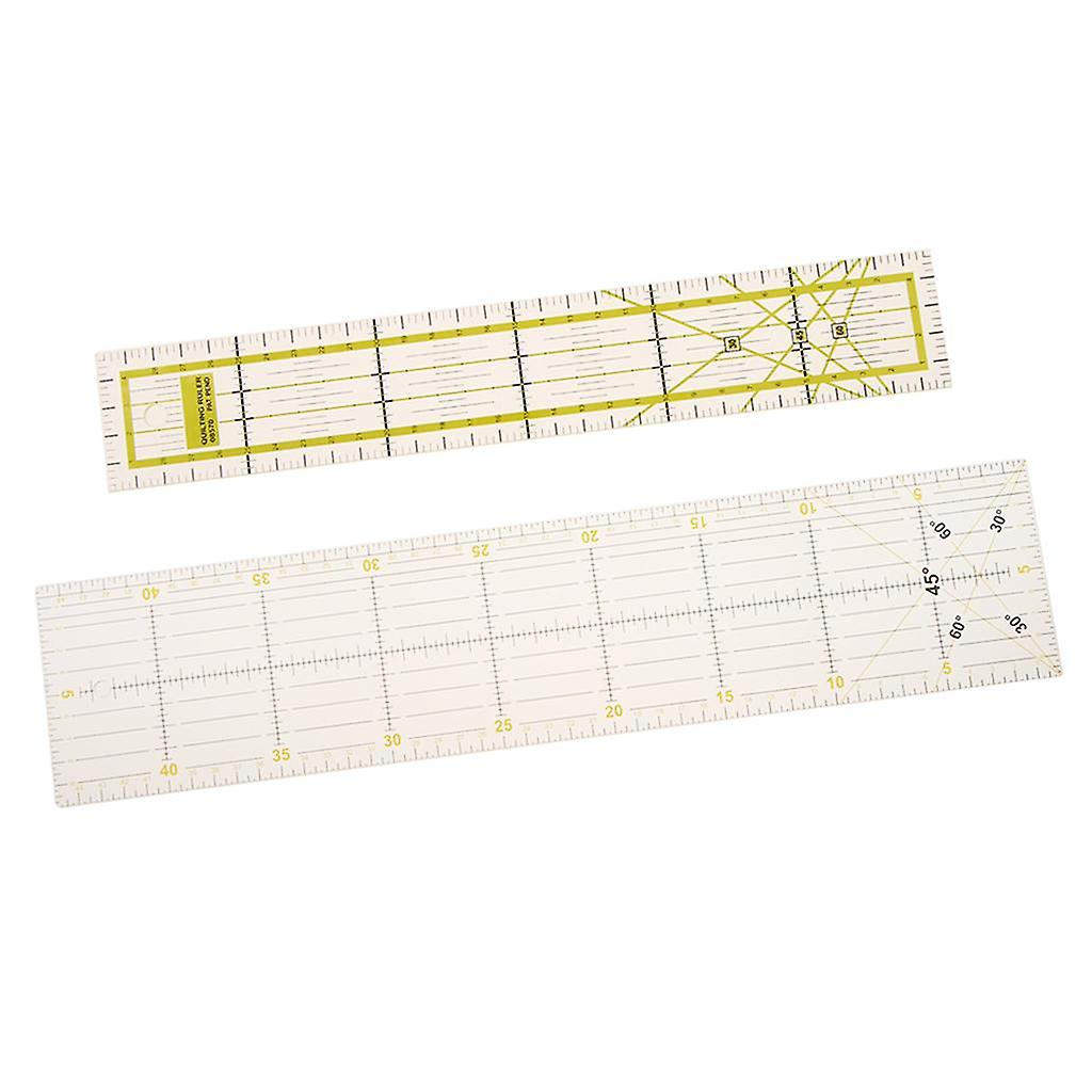 2 Pieces Plastic Rectangle Quilting Template Patchwork Tailor Sewing Rulers