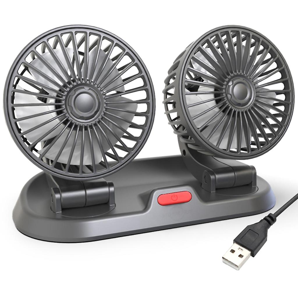Véhicule Mont Dual Head Fan Cooler Fan Tableau de bord Circulateur d’air monté Ventilateur