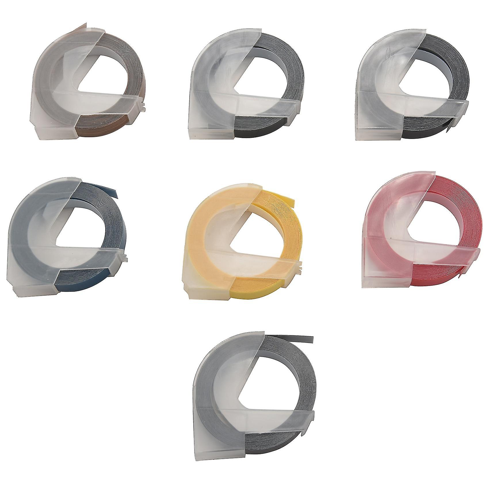 7pcs Embossing Tape Self-adhesive 3d Plastic 9mm X 3.0m Maker Tape Compatible With For Maker