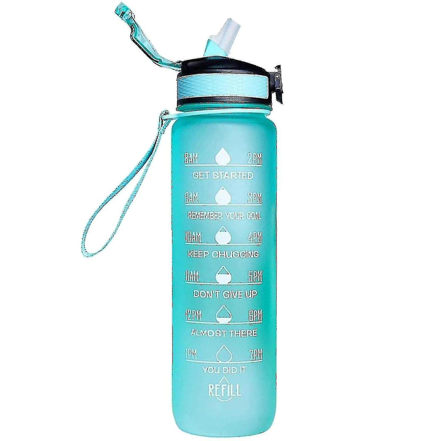 1000ml Free Motivational With Time Marker Fitness Jugs Gradient Color Cups Outdoor Frosted Water Bot
