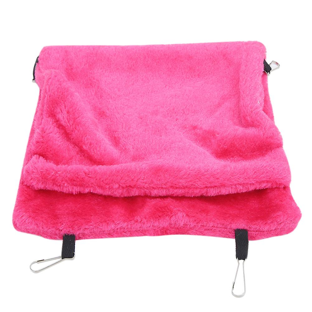 Two Layers Small Pet Hammock Soft Hanging Bed Rose Red L