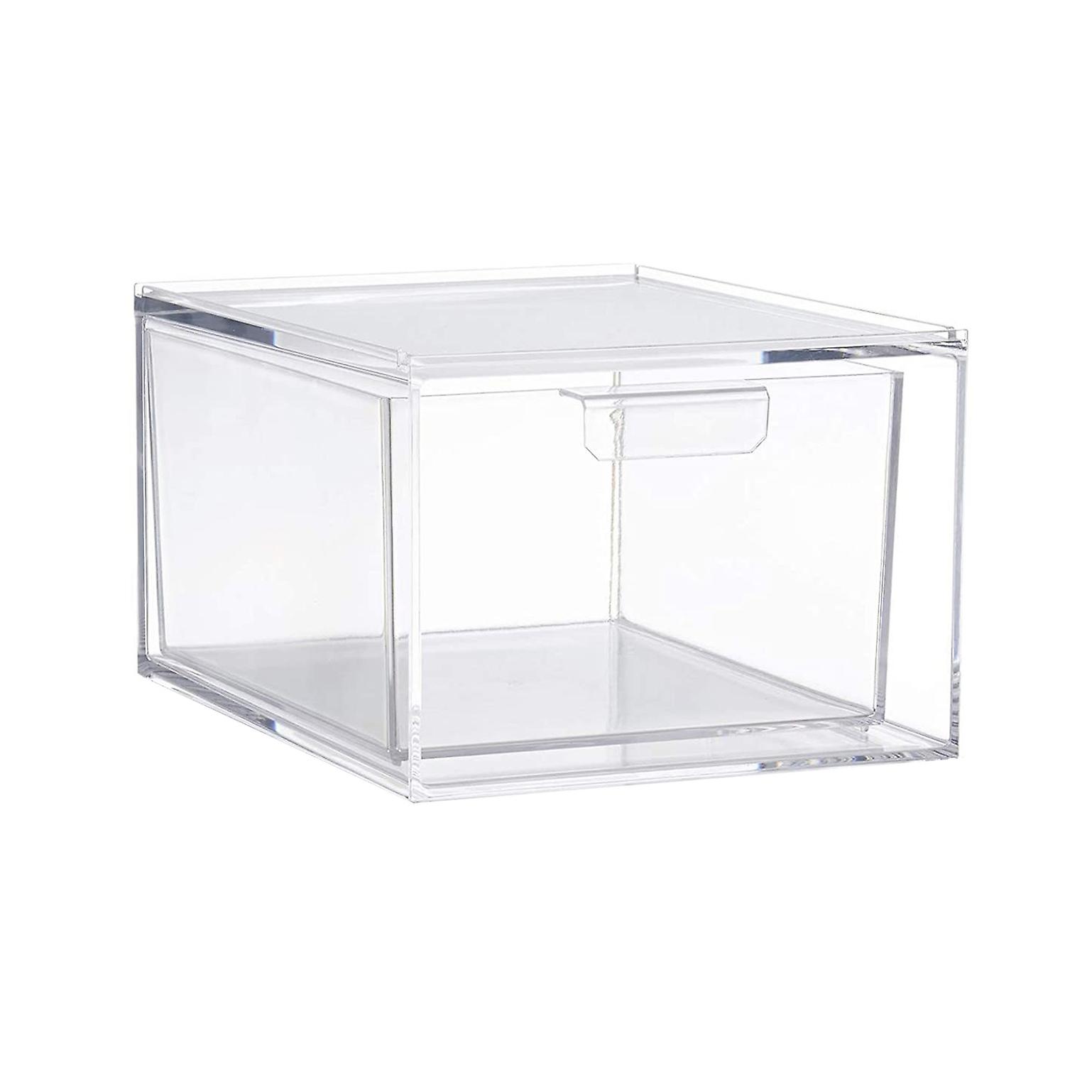 1Pc/2Pcs Cosmetic Storage Box Large Capacity Storage Clear Stackable Makeup Organizer Drawer Home Or