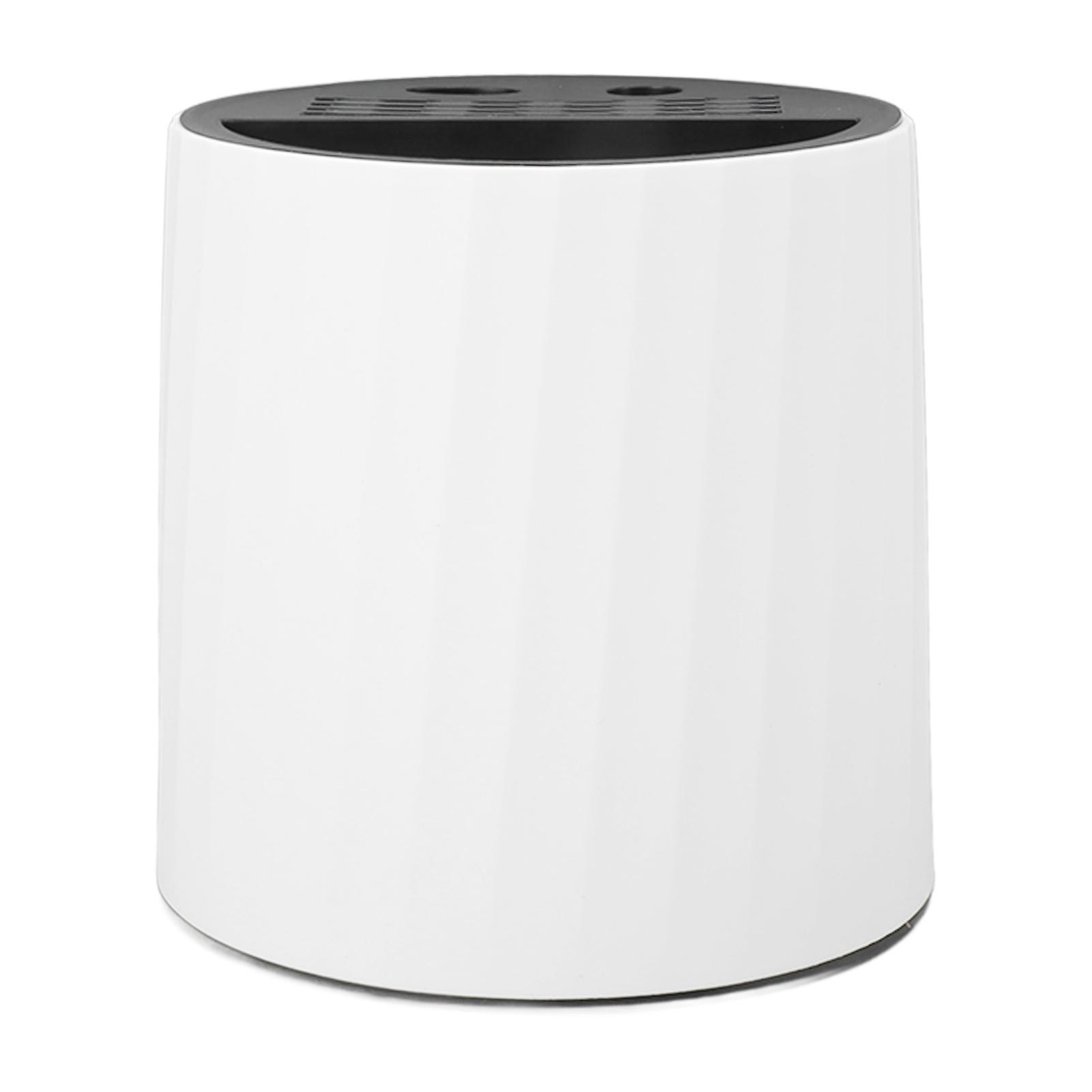 White Rotating Cylinder Holder for Knives, Chopsticks, Spoons, and Forks with Multiple Slots