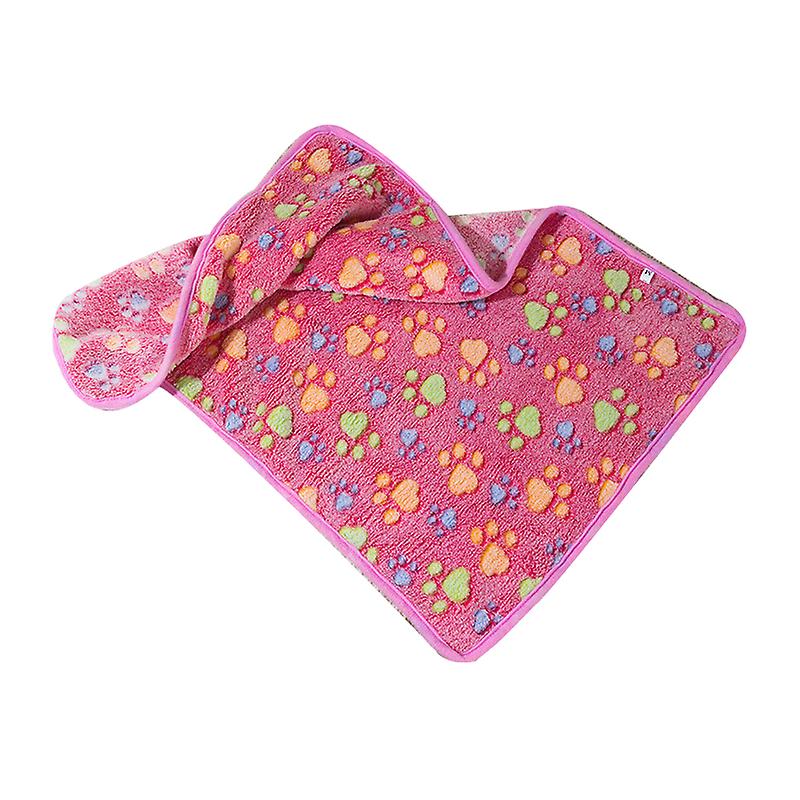 Dog Blanket Cute Claw Prints On Pink Thermal Soft Fiber Comfortable Cat Sleep Blanket for House Family Indoor Claw Prints On Pink M(23.6x15.7in)