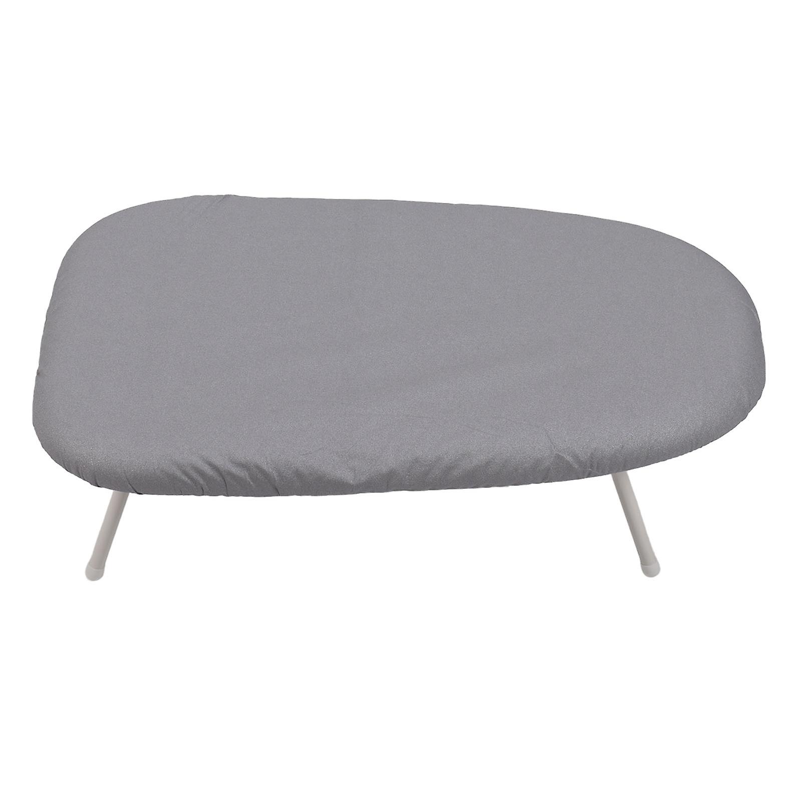 Travel Countertop Ironing Board Tabletop for Clothes Folding Legs with Cotton Cover Elegant Grey