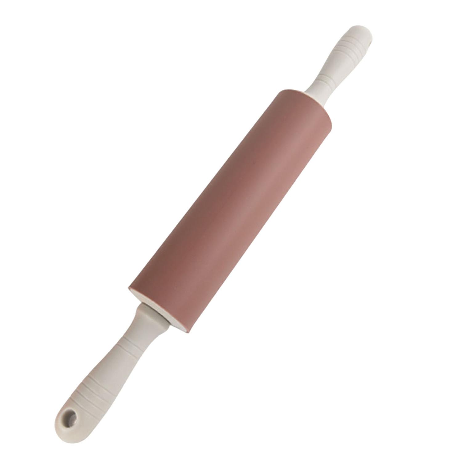 Patchwork Color Hanging Hole Ergonomic Rolling Pin Non-Stick Silicone Pastry Dough Flour Roller