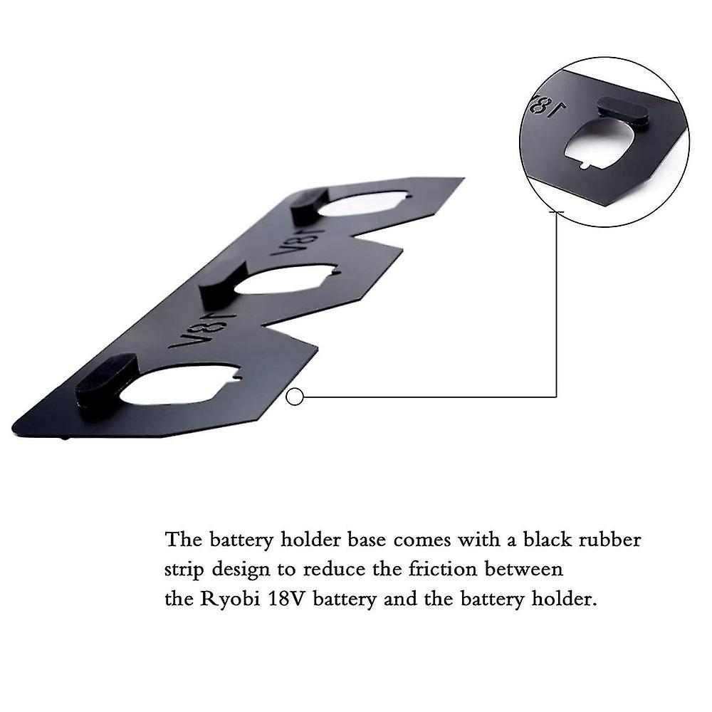 4-Slot Wall Mount Battery Holder For RIDGID 18V Lithium-Ion Tool Batteries