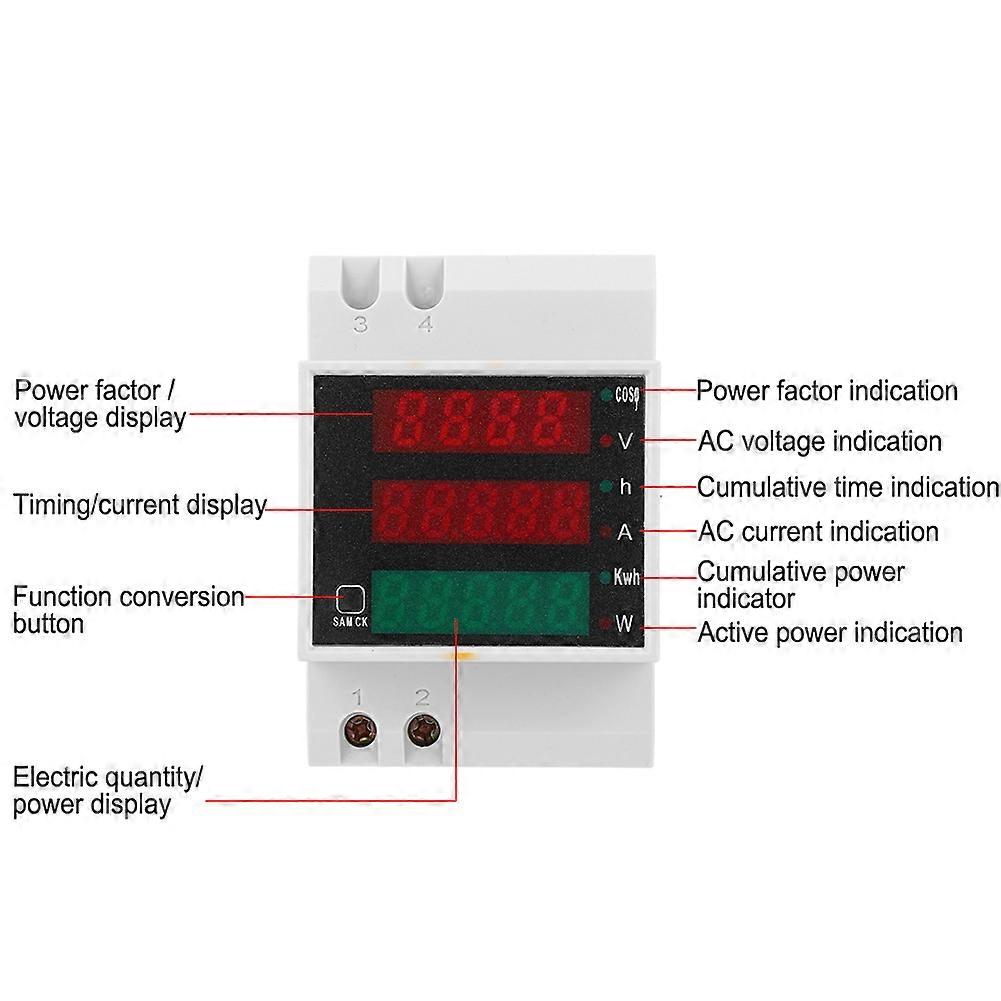 D52-2047 Multi Function Electric Meter Digital Displayed Current Voltage Power Factor Meter AC200~450V