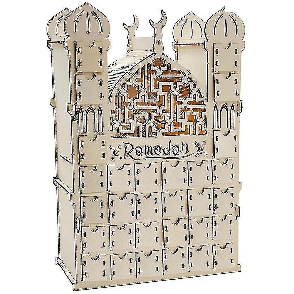 تقويم رمضان ، تقويم خشبي قابل لإعادة الاستخدام مع 30 درجا ، زينة عيد مبارك ، تقويم رمضان