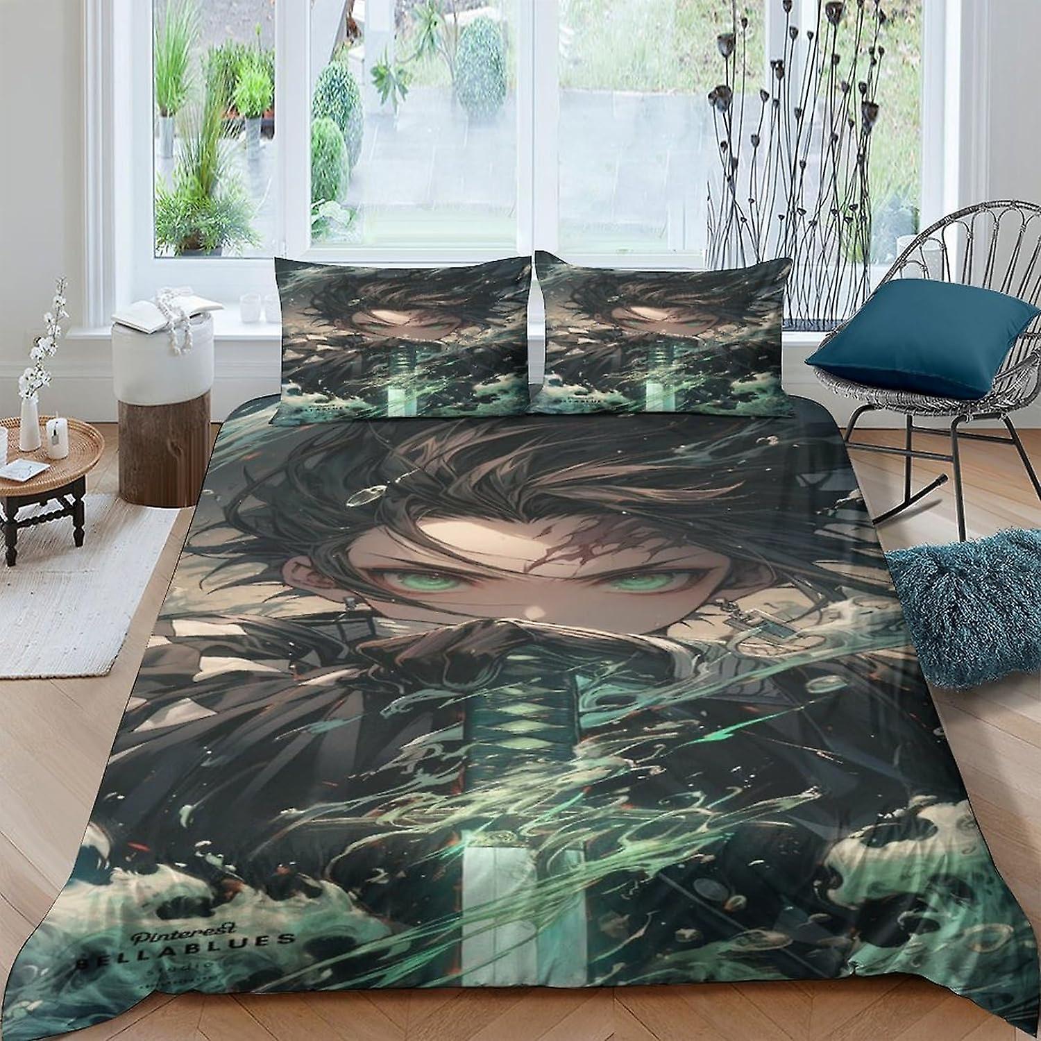 ARIJORJA tecknad Sängkläder serier Påslakan 3D-serier Tryck Sängkläder Täcke Täcke för tonåringar Microfiber 3-delat täcke Cover Dekorerad kung