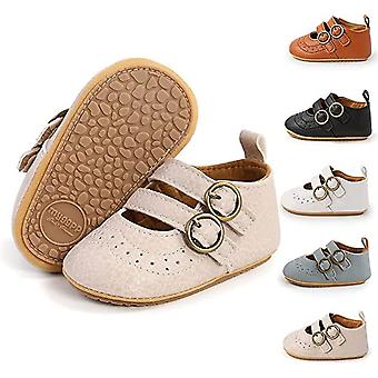 Veeki Baby Girls Soft Sole Bowknot Princess Wedding Dress Mary Jane Flats  Newborn Light Baby Sneaker Shoes-----Beige11cm