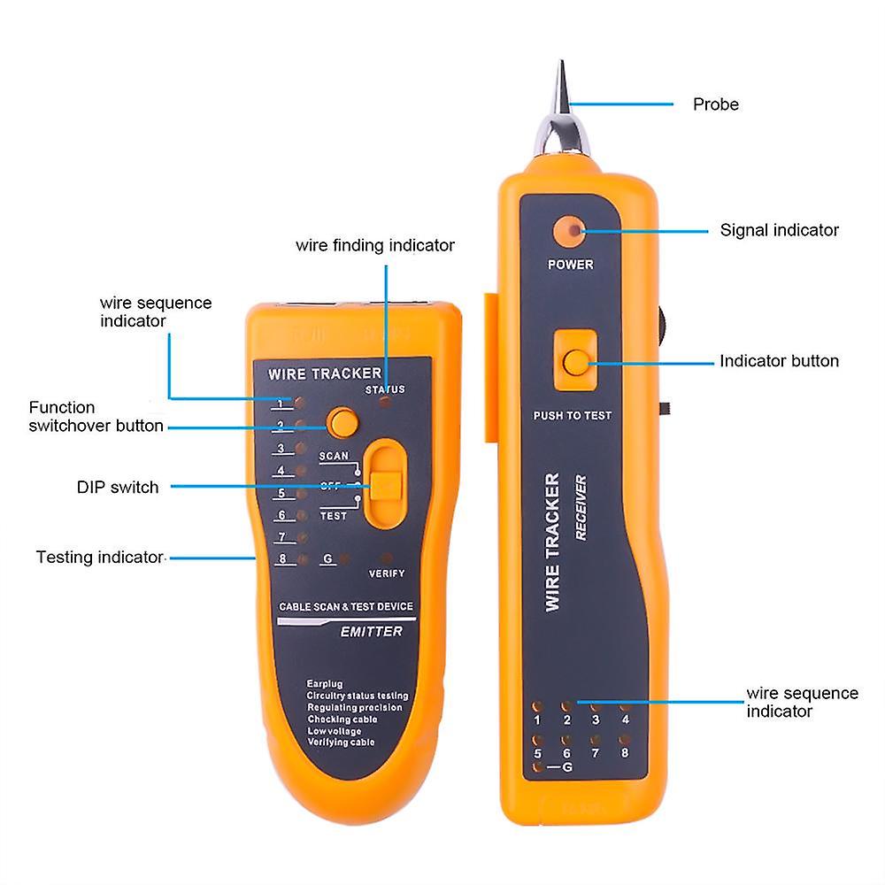 Professional Cable Tracker Transmit and Receive 2 In1 Cable Diagnose Tool Kit Cable Tester Telephone Wire Tracker Cat5 Cat6 RJ45 Line Finder