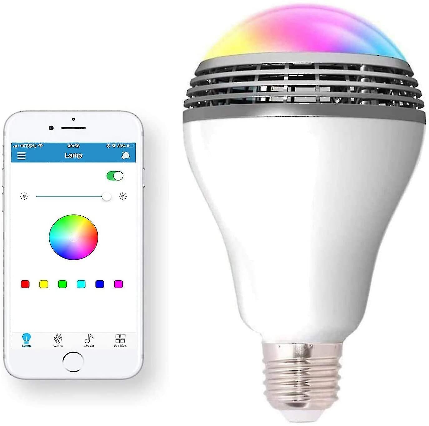 Smart light bulb with bluetooth speaker wireless control light multicolor
