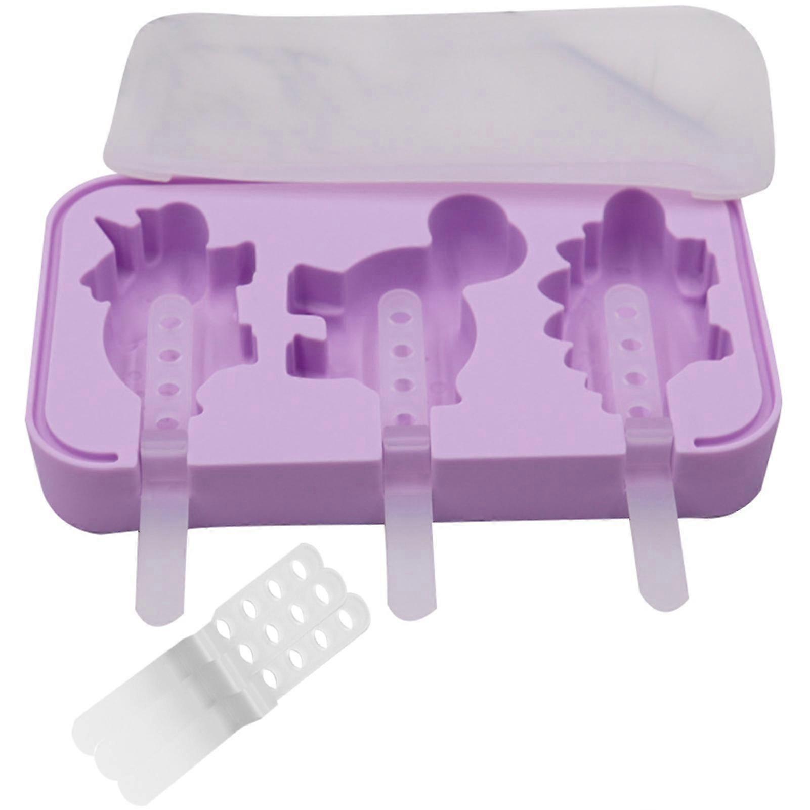 1 set Ice Cream Mold Cartoon Animal Shape Reusable Silicone Homemade Diy Ice Lollies Tray For Home
