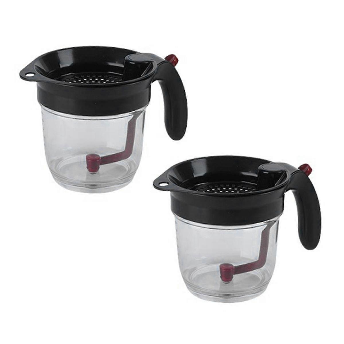 Kitchen Tool Fat Separator with Bottom Release Fat Separator with Strainer Soup Residue Oil Filter Separate