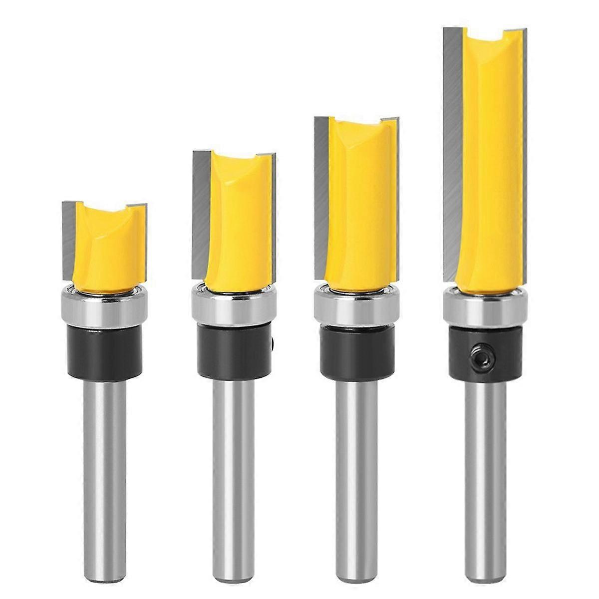 1/4 Inch Shank Flush Trim Router Bit Set, 1/4 Router Bit Set 1/4 Shank Router Bits Set, Carbide Woo
