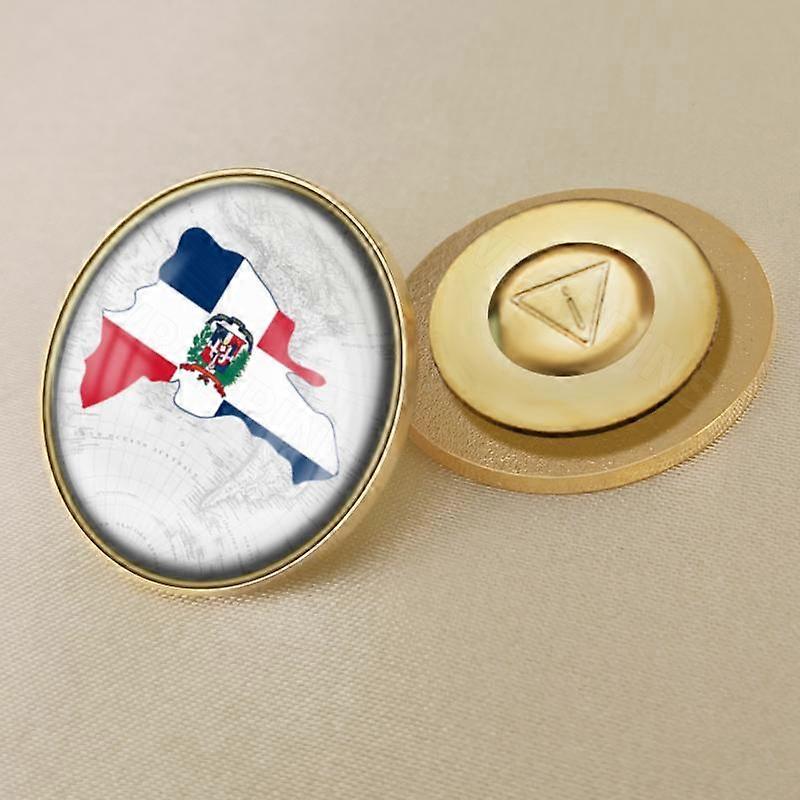 Coat Of Arms Of Dominican Republic Map Flag National Emblem Brooch Badges Lapel Pins