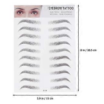 2pcs Imitation Eyebrow Artificial Eyebrow Hair-like Eyebrow Transfer Stickers Eyebrow Tool for Men Women (Type 8, Black)