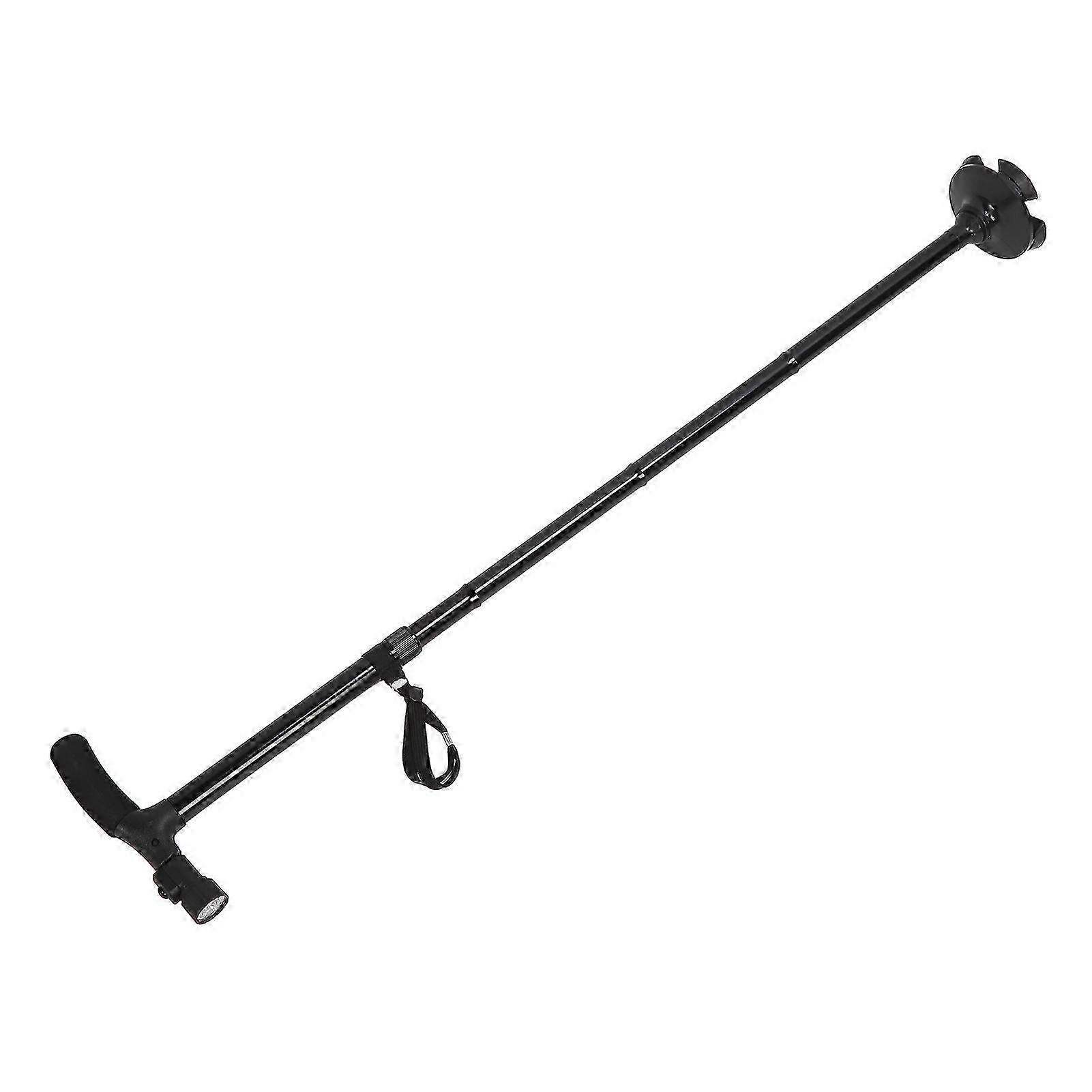 Folding Walking Cane 4 Pronged Base T Type Handle Aluminum Alloy Walking Stick with Lighting for Elderly