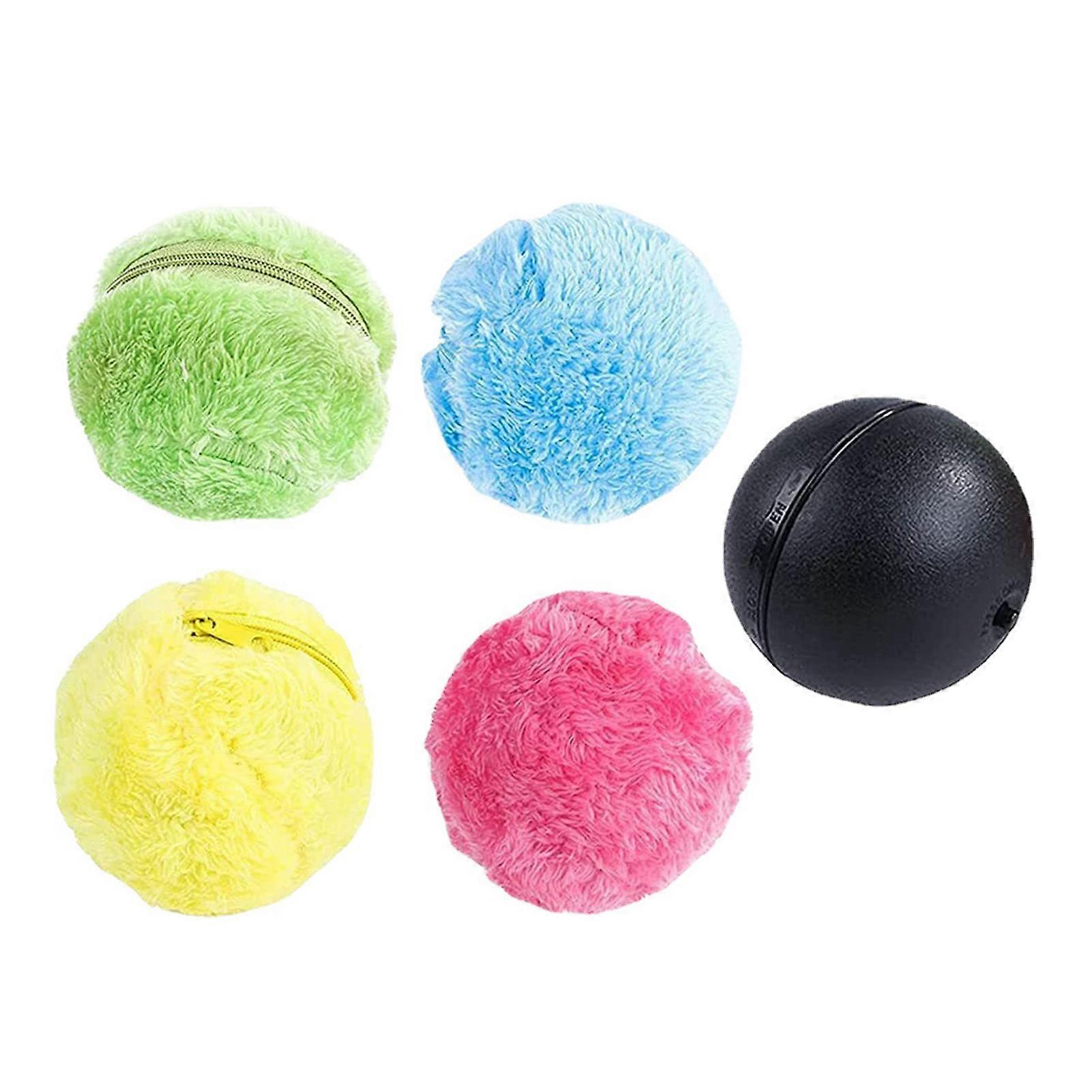 Pet Electric Ball Toy with Plush Cover Interactive Fun Pet Energy Release Ball for Puppy Cat Dogs
