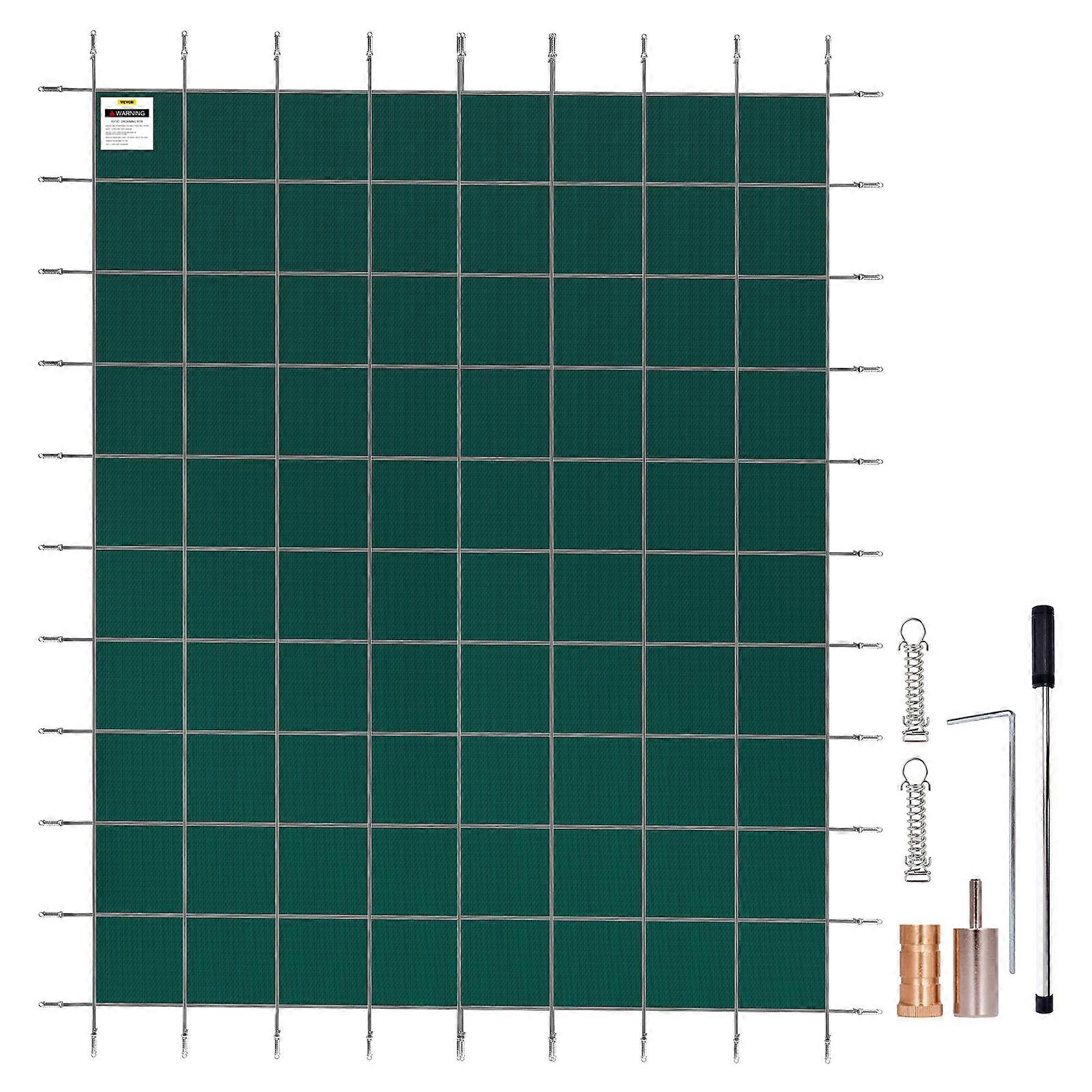 Pool-Sicherheitsabdeckung passt zu 14 x 26 Fuß rechteckigen unterirdischen Pools, Sicherheitspoolabdeckung mit Drainagelöchern, Mesh Solid Pool Abdeckung für Schwimmbad
