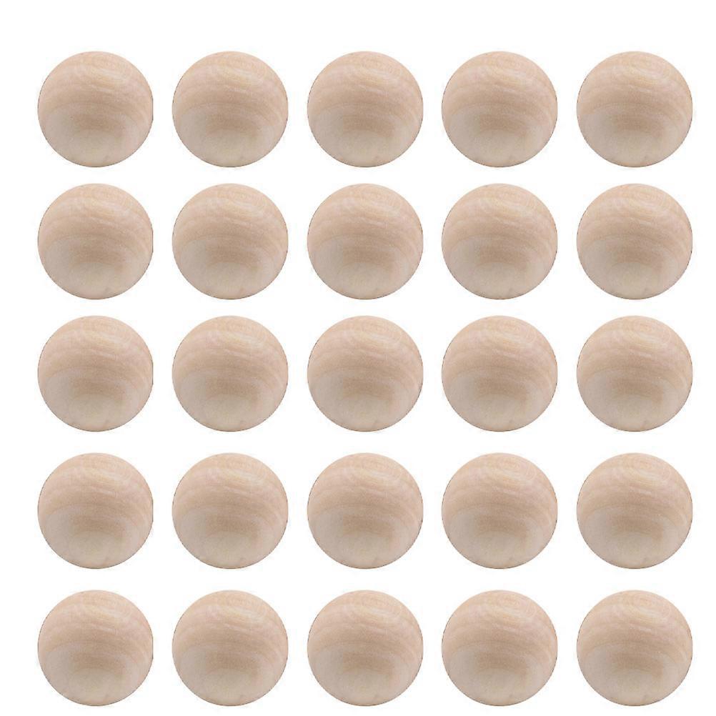 200 Pcs 14MM Large Lotus Wood Mini Ball Solid Round Beads DIY Painting Carving Craft Accessories Without Hole (Wood Color)