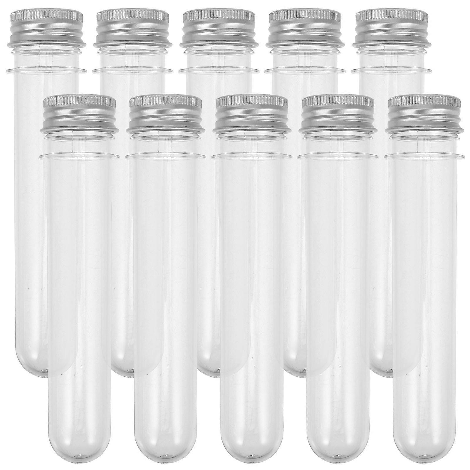 10Pcs Plastic Test Tubes Convenient Candy Bottles Portable Plastic Tubes Tea Supply