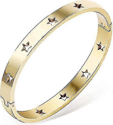 Steel Star Open Clasp Classic Plain Bracelet (oro)