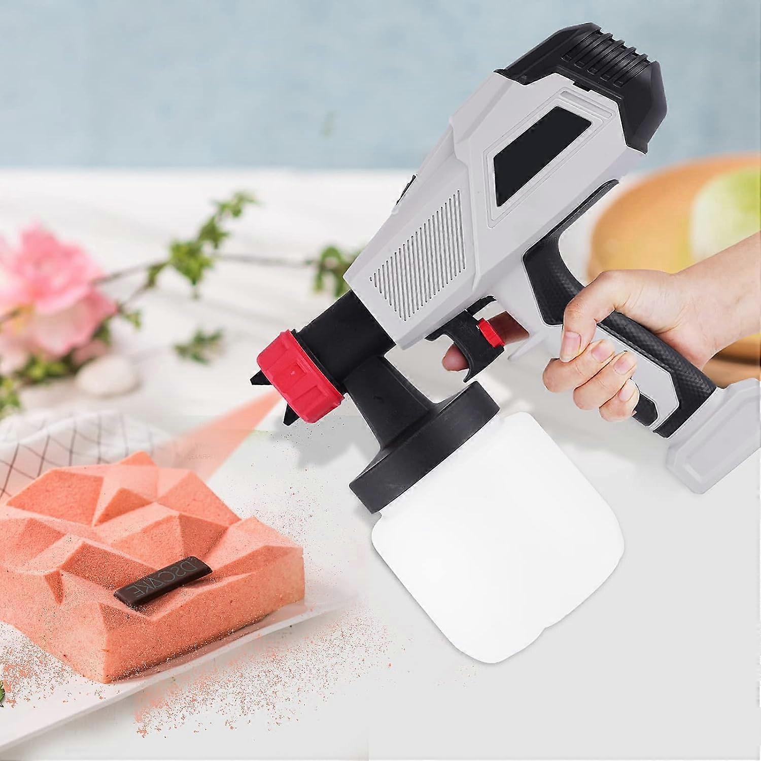 Chocolate Spray Gun 500W Cake Spray Gun for Cakes with 3 Plastic Spray Nozzles 800ml (1.3mm+1.8mm+2.6mm)