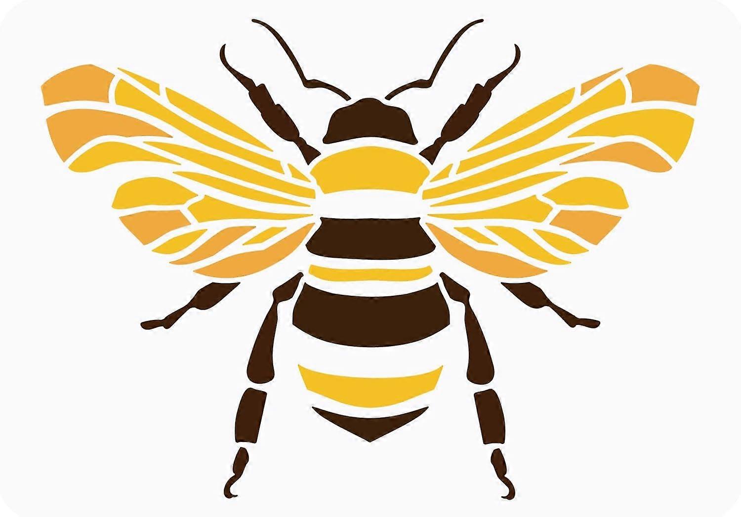 Bee Stencil 8.3x11.7inch Reusable Datura Bumblebee Drawing Stencil DIY Craft Hornet Painting Template Animal Bee Pattern Stencil for Wood Tile Floor F
