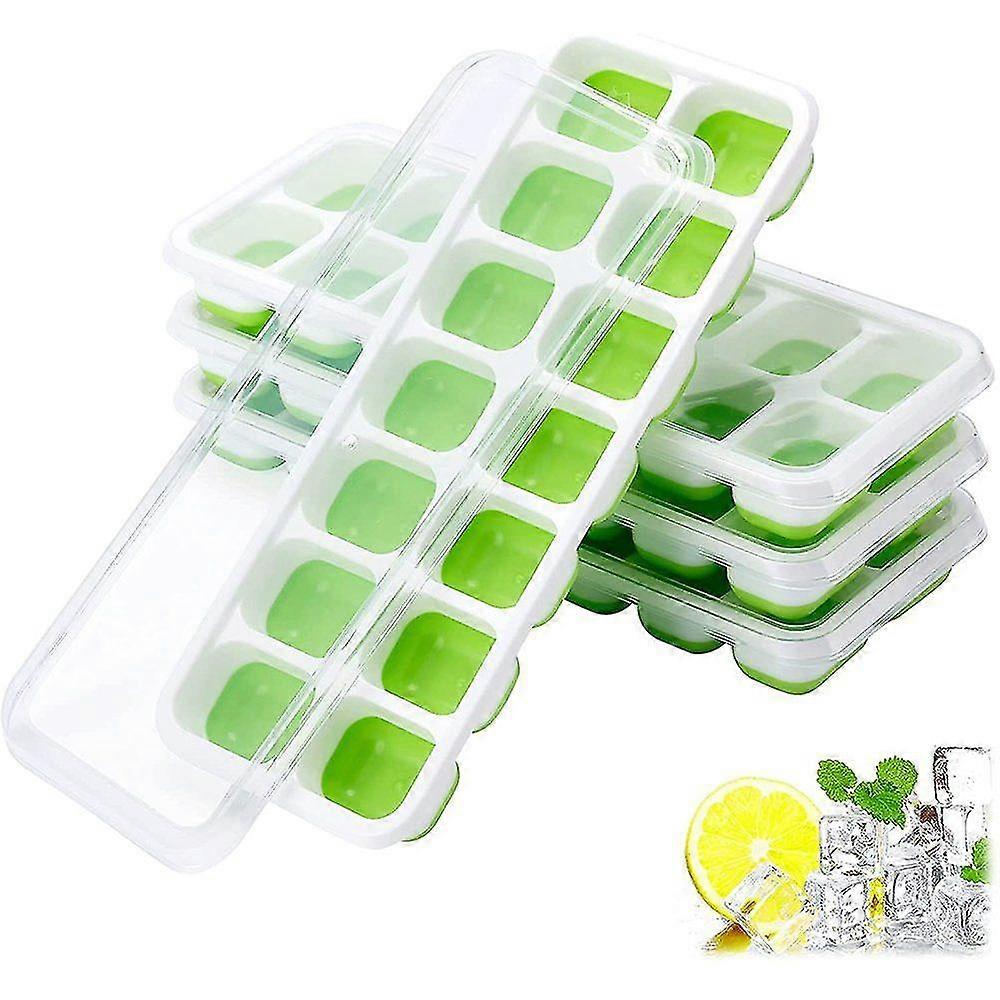 4 Ice Cube Trays With Lids Bpa Free Easy Release Ice Cube Mold More Flexible For Whiskey Cocktail Drinks Etc
