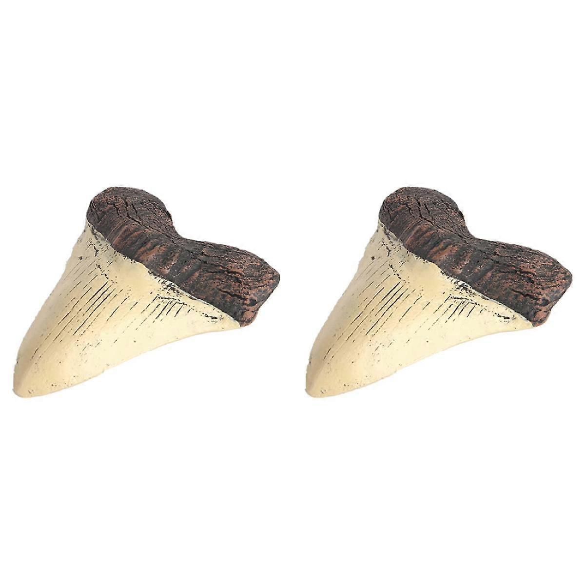 2X Megalodon Tooth Fossil Giant Tooth Megalodon Tooth Resin Replica