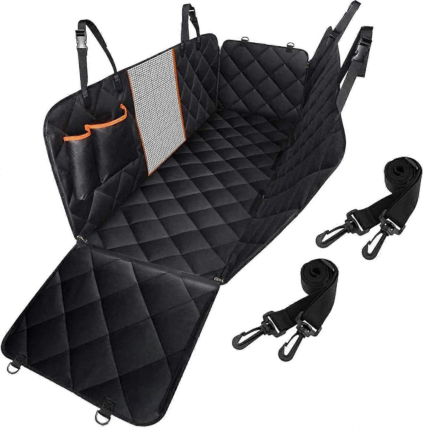 dog car seat cover protector with side flaps from scratching for dogs with mesh viewin g window storage pocket pet seat cover for back seat of car/s