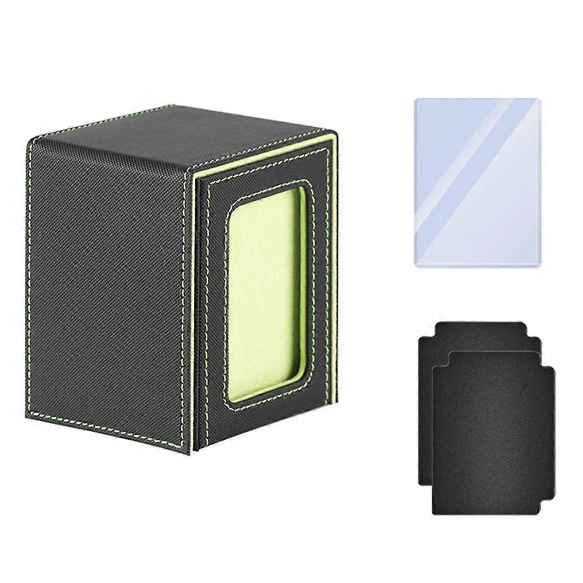Premium Trading Card Box to Protect Cards Trading Deck Box Suitable for Deck Leather Card Box Green