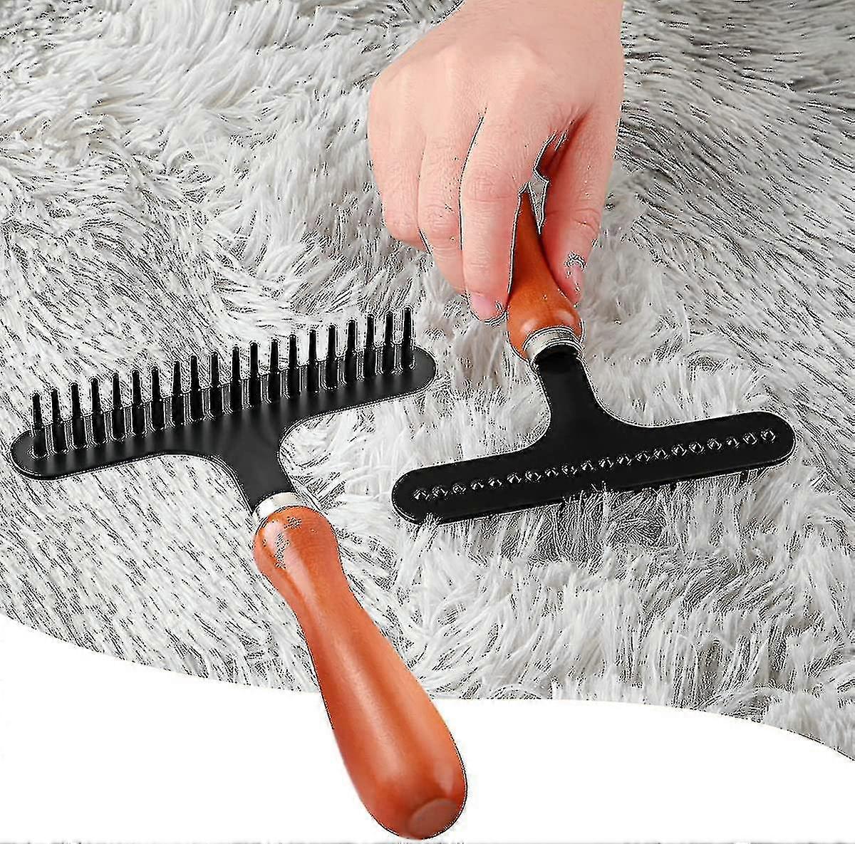 Carpet Rake, Hand Held Carpet Rake, Making Carpets Fluffy Again, Clean Hair, Let Carpet Restore Softness Gray S-lefthands Tw