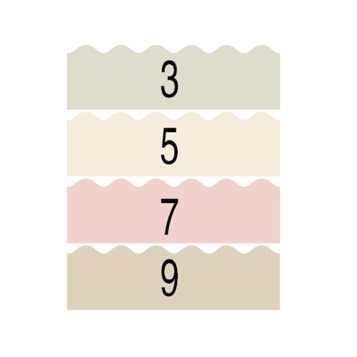 4 Roll of Morandi Color Wavy Edge Sticker Classroom Bulletin Board Decors Bulletin Board Border Del