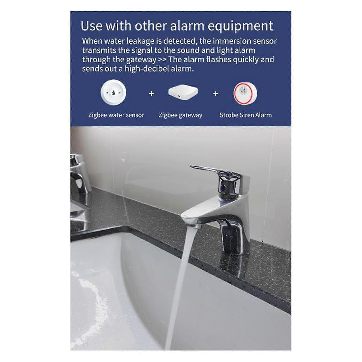 Graffiti Zigbee Flood Sensor Smart Water Sensor Leakage Alarm Flood Sensor Multifunction Flood Sens