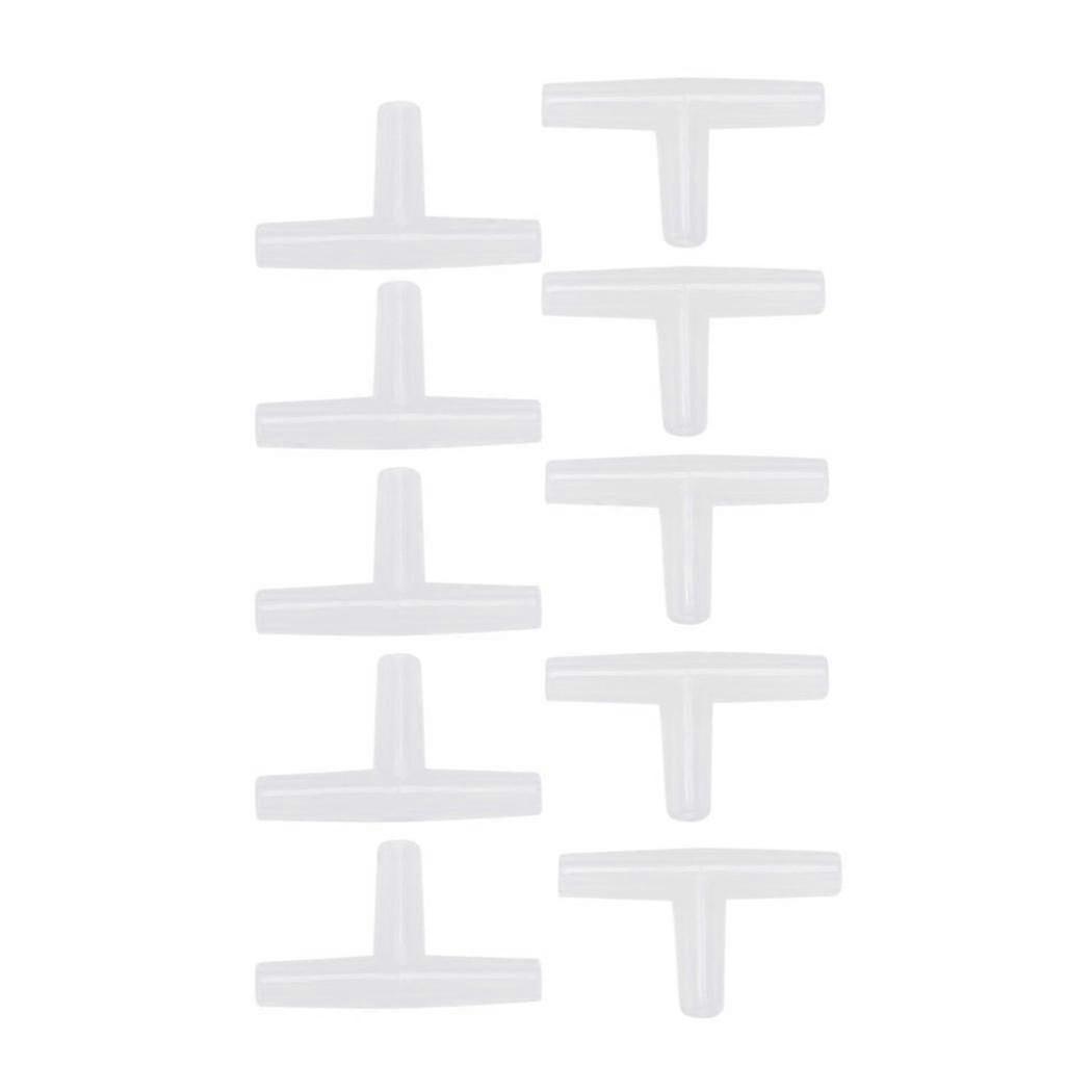 Plastic Tee Shape Aquarium 3-way Air Valve Connectors 10 Pcs White